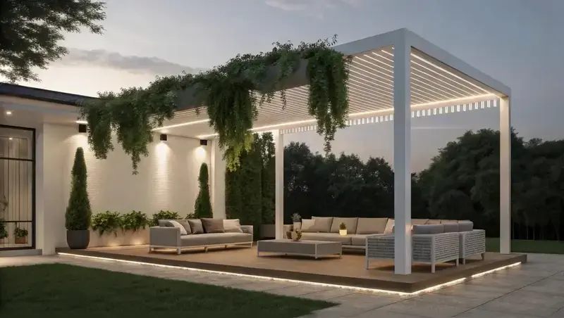 Diseños ornamentales en un jardín elegante.