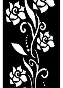 Panel Decorativo Rosal en Lámina Negra